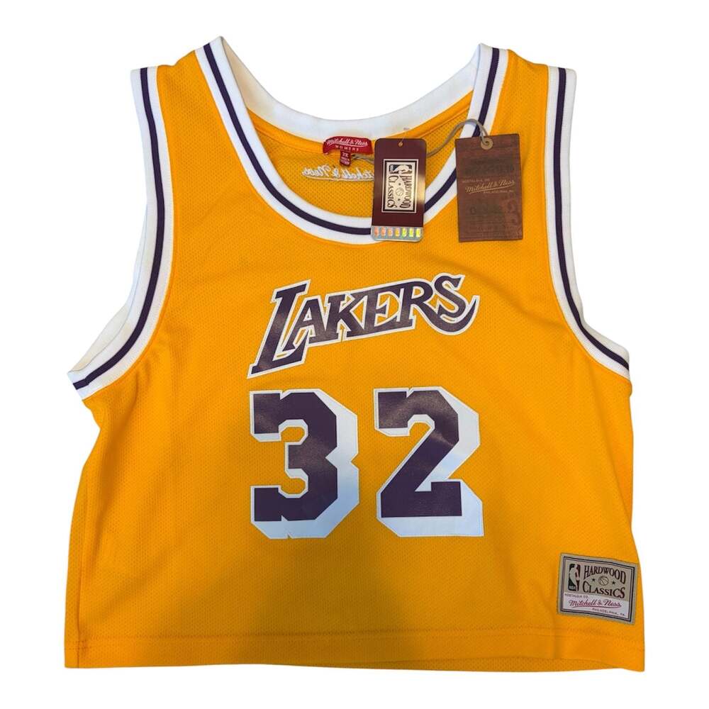 Lakers NBA Women's Crop Top Tank Johnson Jersey